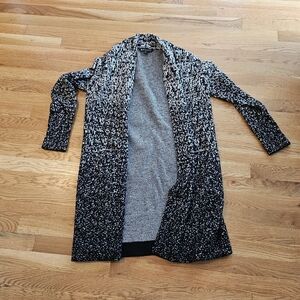 Athleta Women's Black and White Open Front Sweater, Small